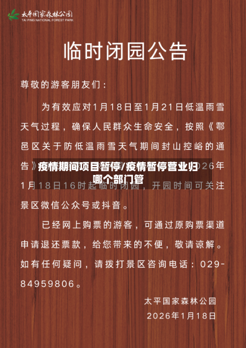 疫情期间项目暂停/疫情暂停营业归哪个部门管-第1张图片