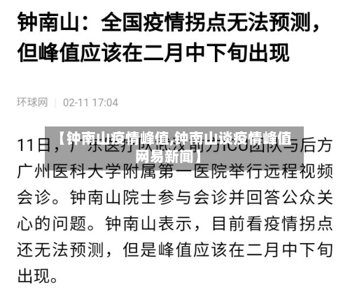 【钟南山疫情峰值,钟南山谈疫情峰值网易新闻】-第2张图片